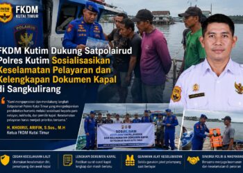 FKDM Kutim Dukung Satpolairud Polres Kutim Sosialisasikan Keselamatan Pelayaran dan Kelengkapan Dokumen Kapal di Sangkulirang