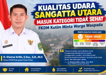 Kualitas Udara Sangatta Utara Masuk Kategori Tidak Sehat, FKDM Kutim Minta Warga Waspada